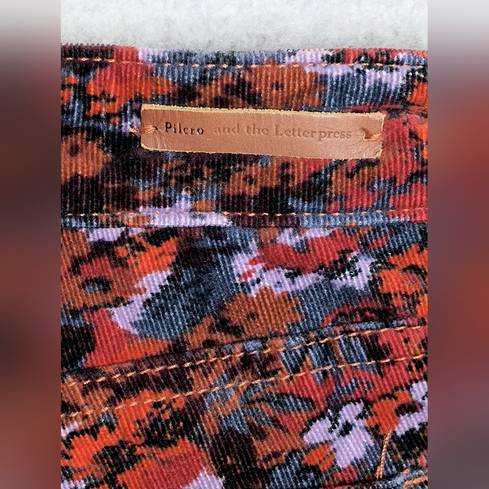 Anthropologie Pilcro & The Letterpress Corduroy Floral Jeans Women's - Picture 5 of 13
